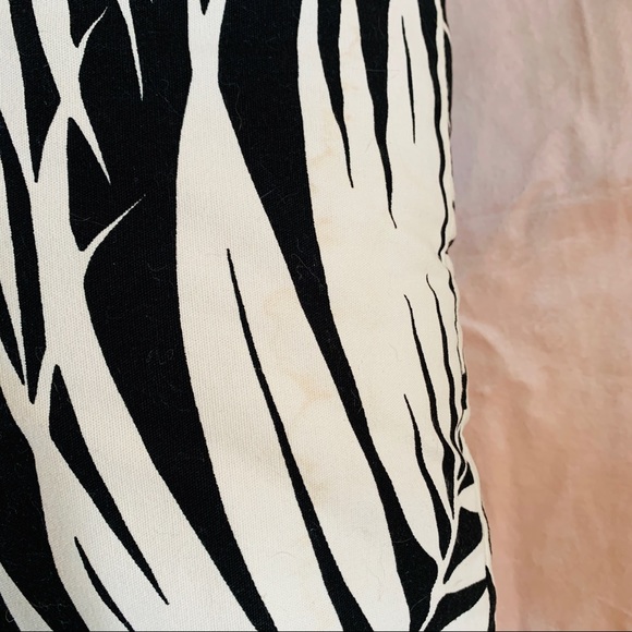 Black + White Palm Leaf Square Accent Pillow 18” - Picture 4 of 4